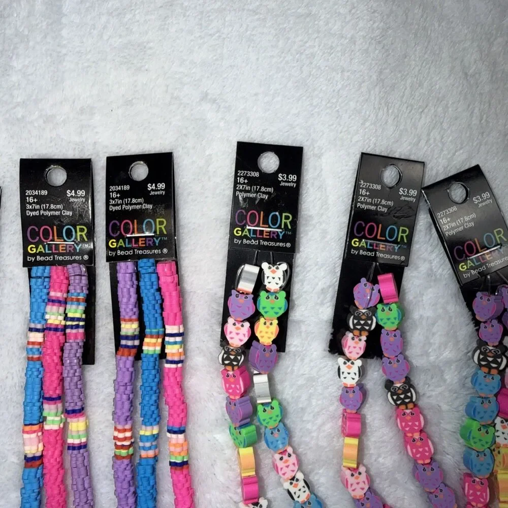 Vinyl Disc Beads 15 full strands of 200+ beads per strand New By Color Gallery